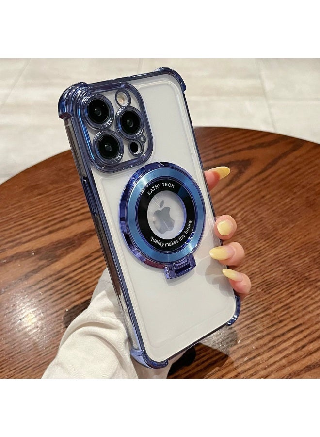 NIBEMINENT Electroplated Magnetic Suction Protection Case With Magsafe For IPhone 14 Pro, Blue - Image 1