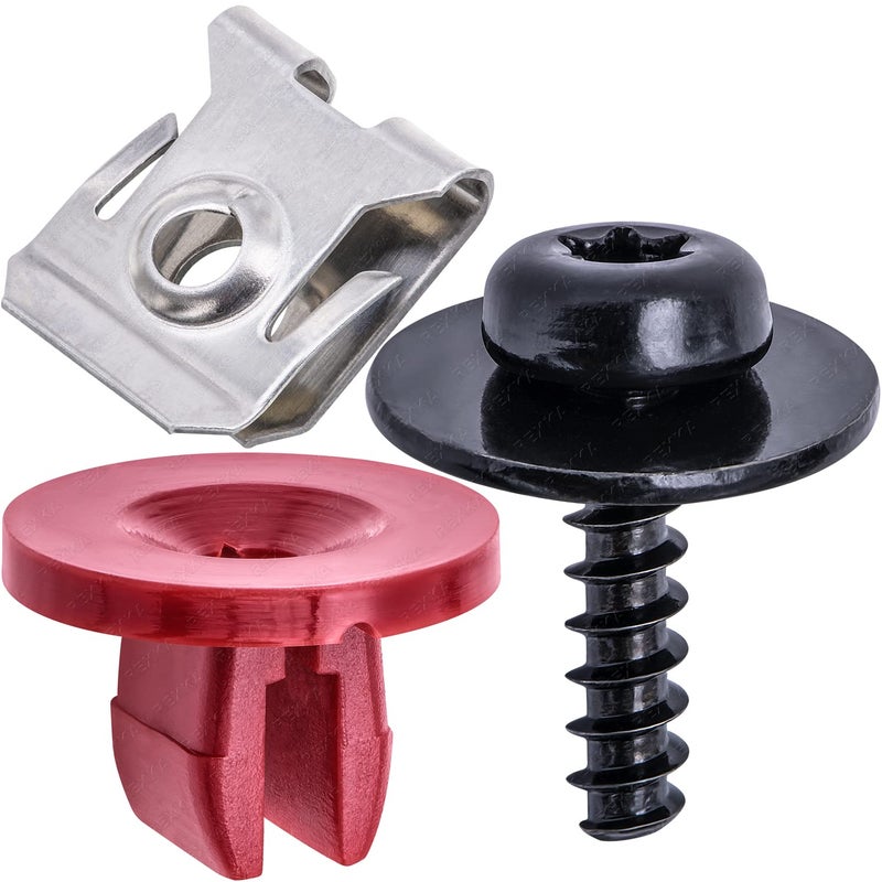 Rexka 10 Sets T30 Engine Splash Shield Guard Undertray Cover Screws Bolt Nut Clip Kit Compatible with Ford Focus Fusion Escape Explorer C-Max Transit Connect Lincoln MKC - Image 1