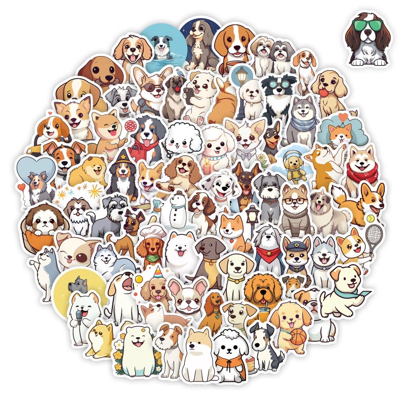 ViKiVi 100 Pcs Cute Dog Stickers for Kids Waterproof Puppy Stickers for Water Bottle Laptop Dog Decor Party Favors for Boys Girls - Image 2
