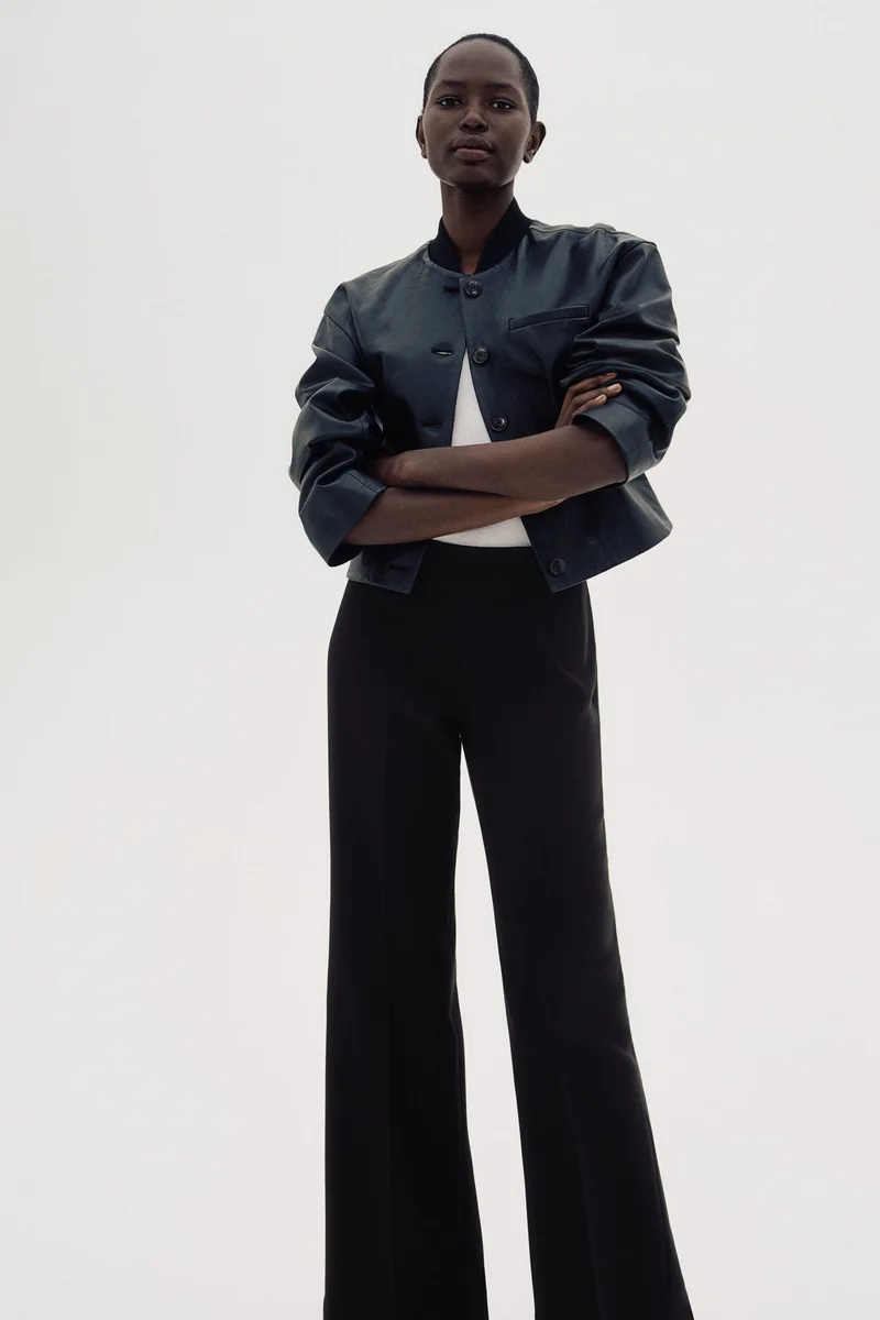 H&M Flared crease-leg trousers