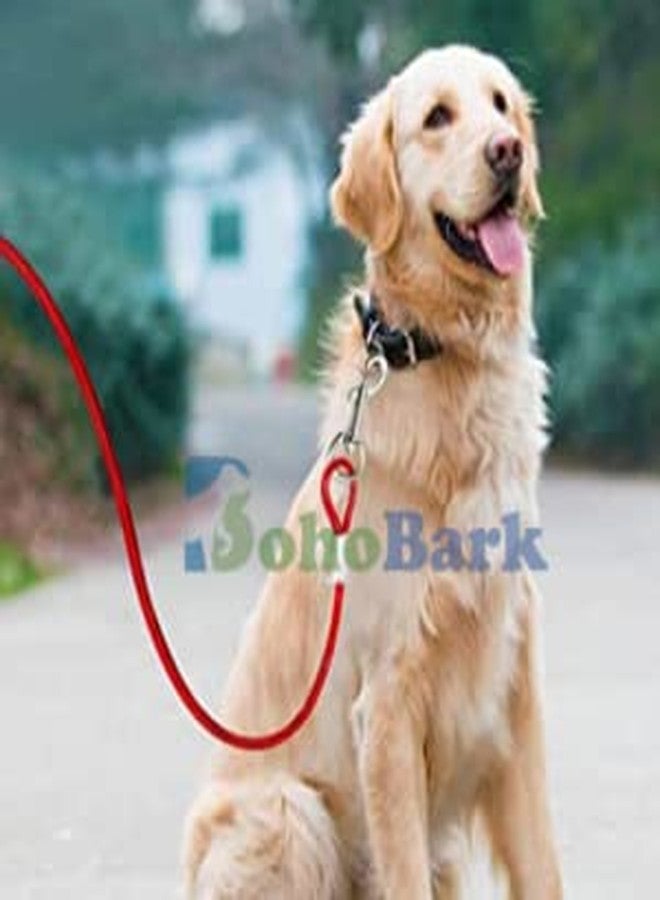 BohoBark Dog tie-Out Cable Leash Steel Rope PVC Coated 5mm Heavy Duty. Water Proof Lead for Outdoors. Rust Proof Easy to use.(Red) 12Fit - Image 3