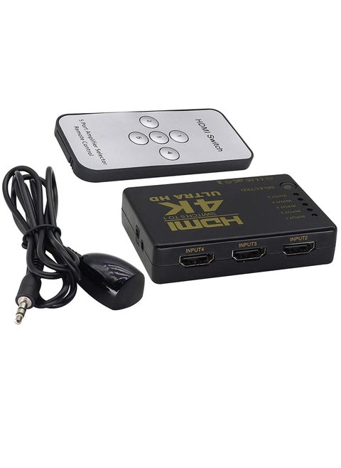 HDMI splitter HDMI compatible Switcher 4K HD1080P 3 5 Port HD Switch Selector Splitter with Hub Remote Controller