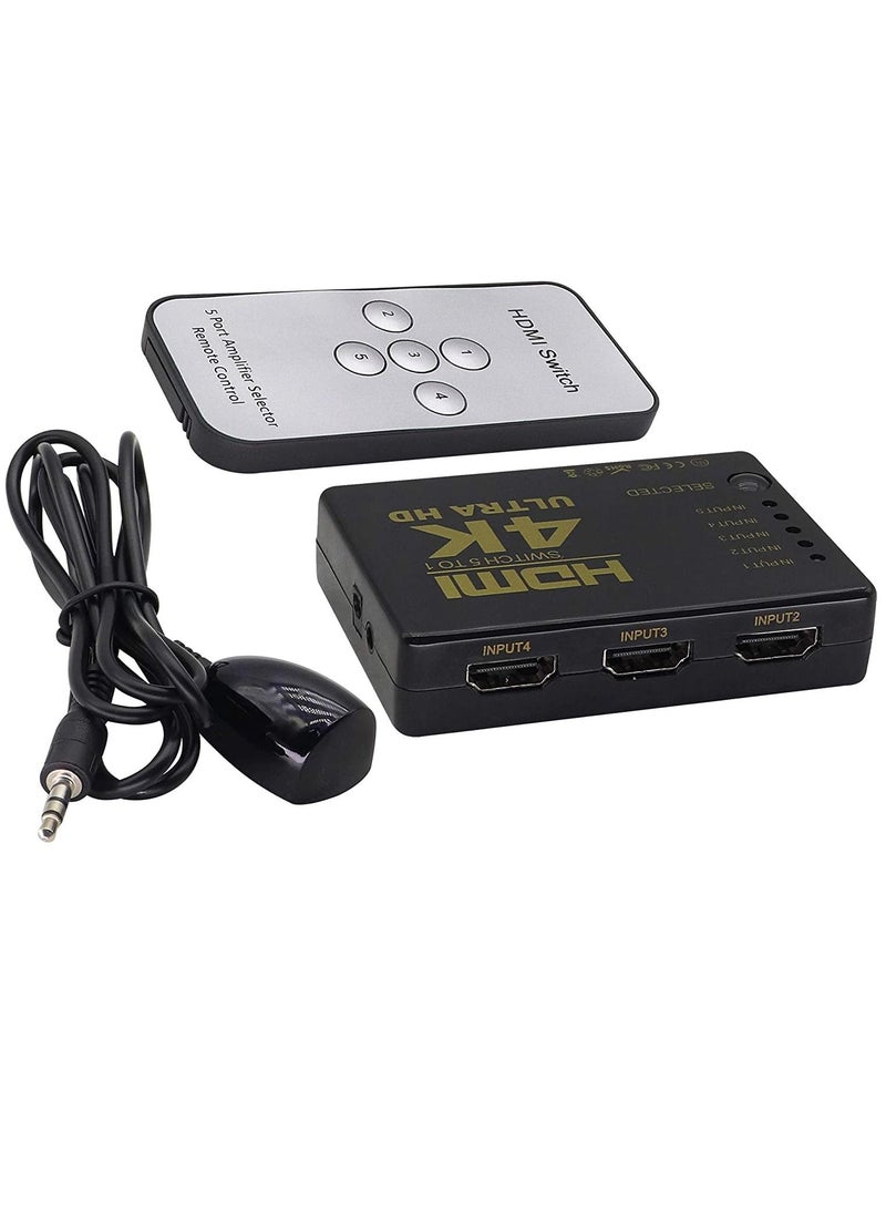 HDMI splitter HDMI compatible Switcher 4K HD1080P 3 5 Port HD Switch Selector Splitter with Hub Remote Controller