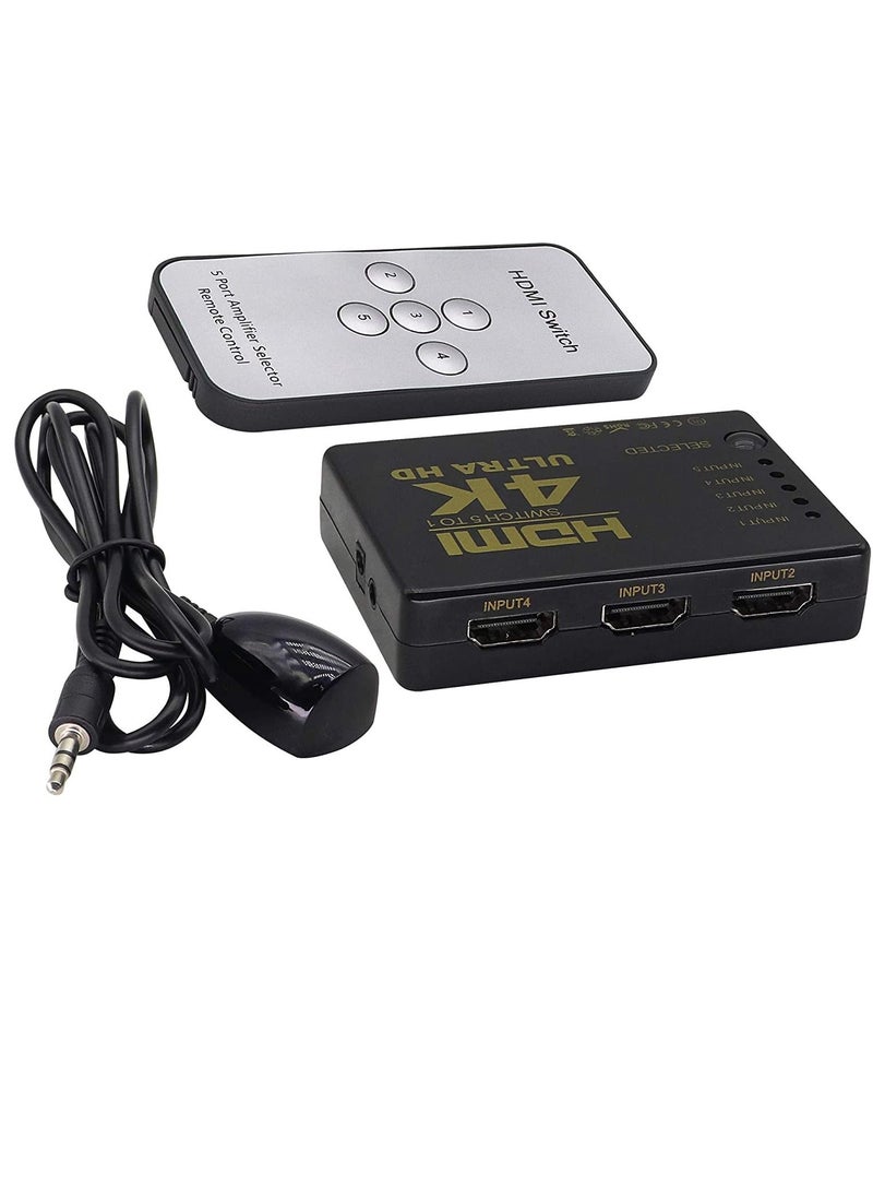 HDMI splitter HDMI compatible Switcher 4K HD1080P 3 5 Port HD Switch Selector Splitter with Hub Remote Controller