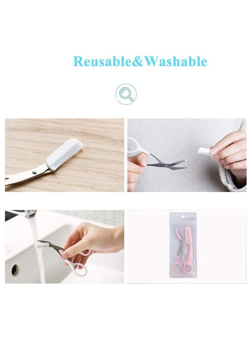 SYOSI - Eyebrow Razor Eyebrow Trimmer and Eyebrow Scissors Kit,Eyebrow Eyelash Trimmer Scissors Hair Cutting Tools Shaping Knife Makeup Tools Eyebrow Brush and Comb for Women and Men - Image 1