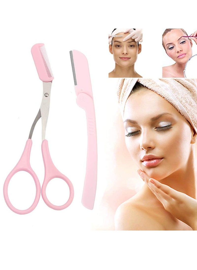 SYOSI Eyebrow Razor Eyebrow Trimmer and Eyebrow Scissors Kit,Eyebrow Eyelash Trimmer Scissors Hair Cutting Tools Shaping Knife Makeup Tools Eyebrow Brush and Comb for Women and Men  - Image 5