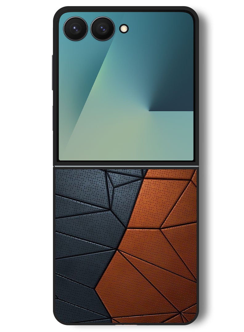 Theodor Case Compatible with Samsung Galaxy Z Flip 7 - 6.9 Inch Protection Shockproof Bumper Cover Black Brown Pattern - Image 1