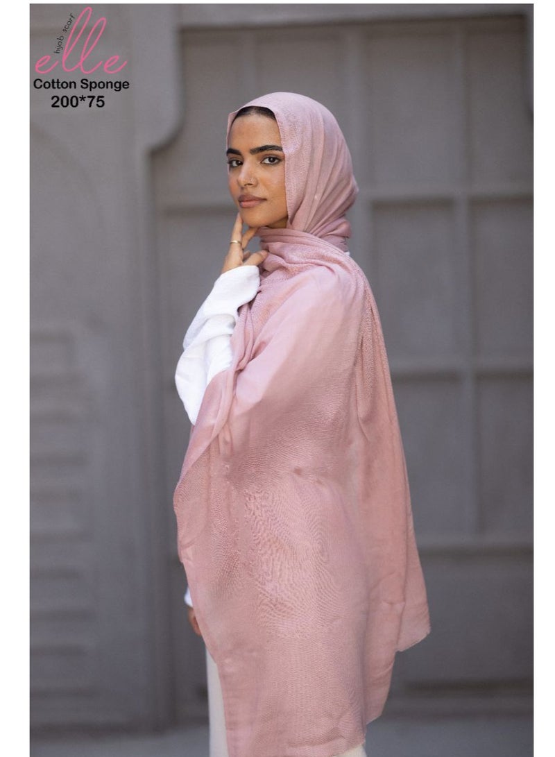 ايل طرحة و وشاح حجاب إسلامي قطن اسبونج فاخر من القطن للنساء للمناسبات والأيام العادية - مقاس (200 سم × 75 سم) 