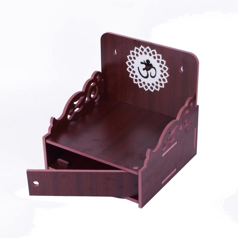 COMERT Craft Wooden Temple Beautiful Plywood Mandir Pooja Room Home Decor Office OR Home Temple Brown Temple Wooden Beautiful Plywood Mandir Pooja Room Home Decor Office Dark Brown - Image 5
