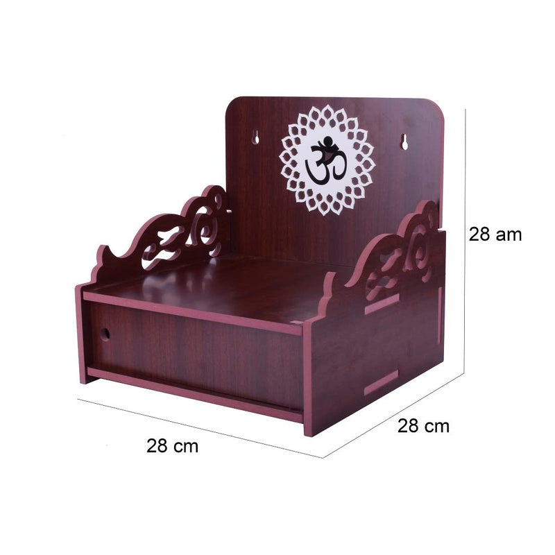 COMERT Craft Wooden Temple Beautiful Plywood Mandir Pooja Room Home Decor Office OR Home Temple Brown Temple Wooden Beautiful Plywood Mandir Pooja Room Home Decor Office Dark Brown - Image 3