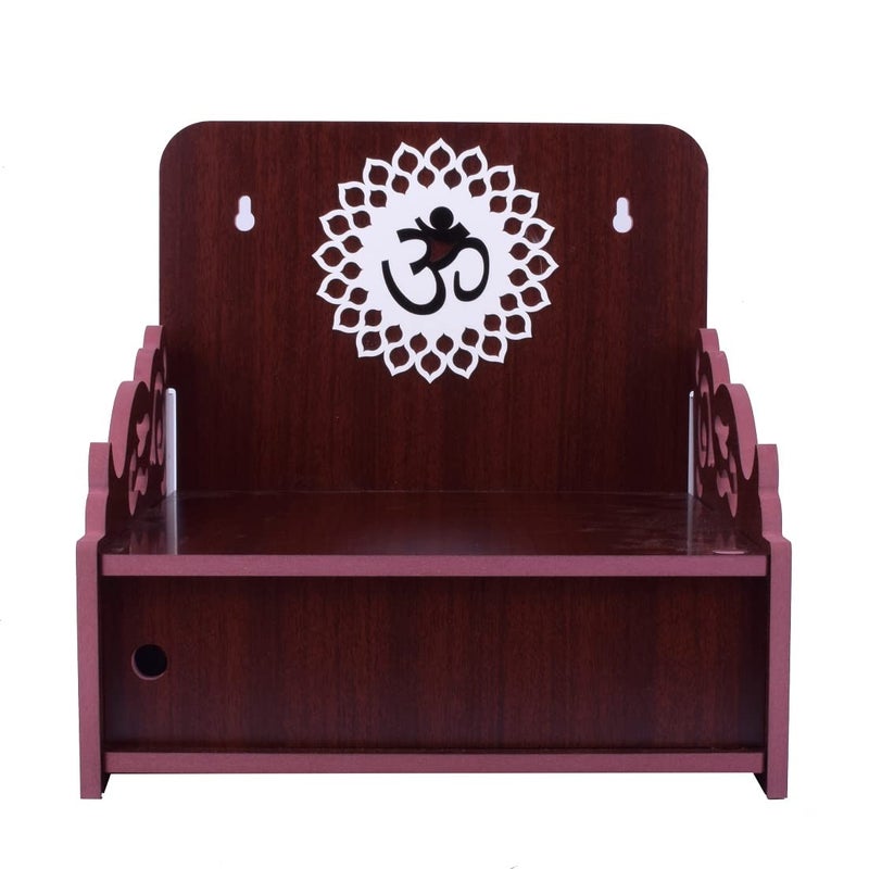 COMERT Craft Wooden Temple Beautiful Plywood Mandir Pooja Room Home Decor Office OR Home Temple Brown Temple Wooden Beautiful Plywood Mandir Pooja Room Home Decor Office Dark Brown - Image 2