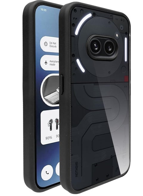 For Nothing Phone (2A) Hard Back Cover Q Series Case,Transparent Hard Back And Silicone Tpu Black Frame High Protection Compatible with Nothing Phone (2A) (6.7'')