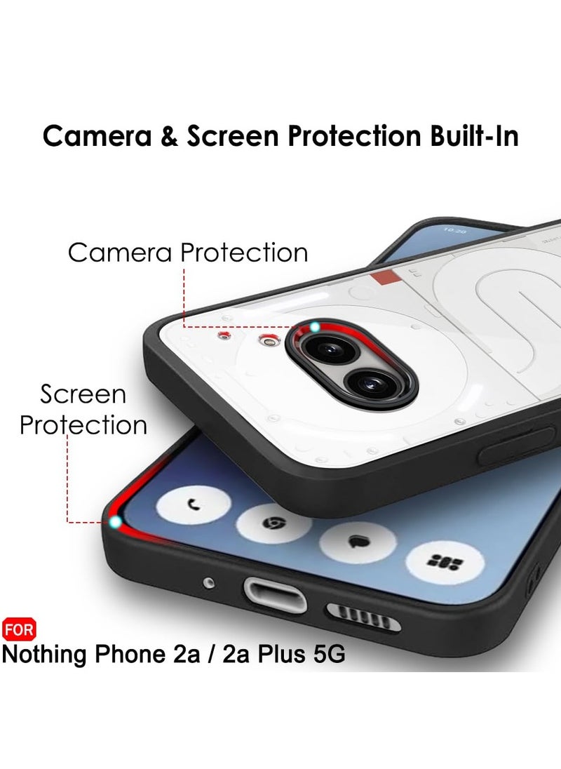 Generic For Nothing Phone (2A) Hard Back Cover Q Series Case,Transparent Hard Back And Silicone Tpu Black Frame High Protection Compatible with Nothing Phone (2A) (6.7'')  - Image 5