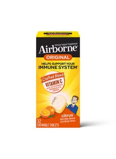 Airborne 1000Mg Vitamin C Chewable Tablets With Zinc Immune Support Supplement With Powerful Antioxidants Vitamins A C & E 32 Chewable Tablets Citrus Flavor  - Image 2