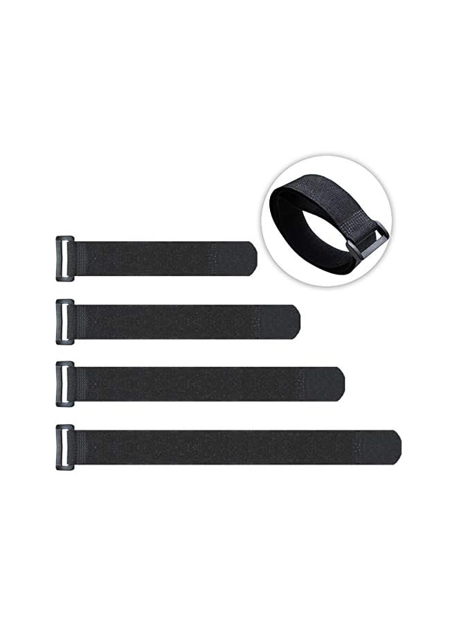 PROMASS 20 Pack Reusable Cinch Straps Fastening Cable Straps Nylon Hook and Loop Cinch Cable Ties Down Multipurpose Securing Straps Adjustable Tie Organizer to Keep Home Office from Tangled Cords (Black)  - Image 2