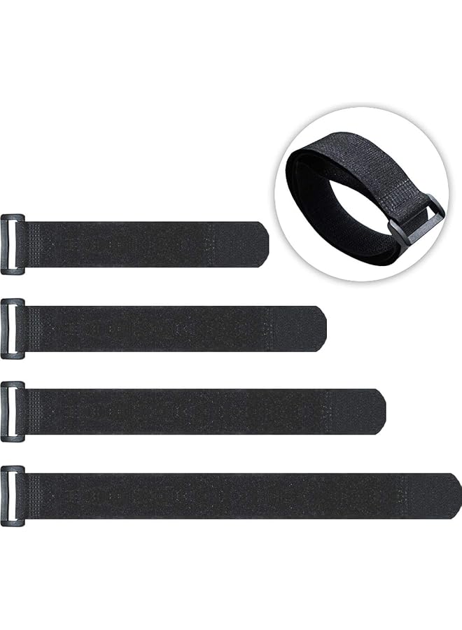 PROMASS 20 Pack Reusable Cinch Straps Fastening Cable Straps Nylon Hook and Loop Cinch Cable Ties Down Multipurpose Securing Straps Adjustable Tie Organizer to Keep Home Office from Tangled Cords (Black)  - Image 1