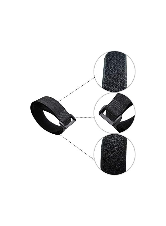 PROMASS 20 Pack Reusable Cinch Straps Fastening Cable Straps Nylon Hook and Loop Cinch Cable Ties Down Multipurpose Securing Straps Adjustable Tie Organizer to Keep Home Office from Tangled Cords (Black)  - Image 3