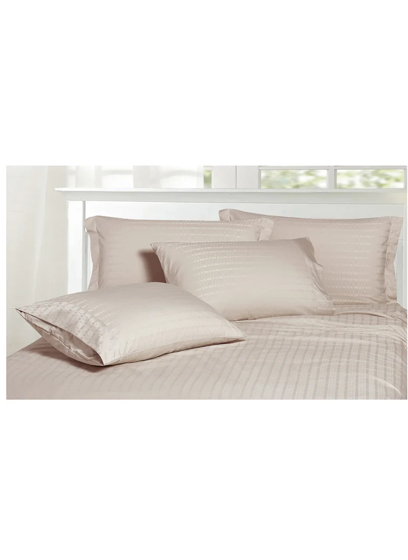 Donetella Hotel Style Comforter Set 7-Pcs Double Size All Season Broken Stripes Removable Quilted Comforter Bedding Set With Down Alternative Filing,French Oak