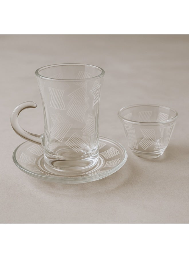 AREEN Glass Tea & Coffee Set 18 Pieces Elegant Luxury Design - Image 3