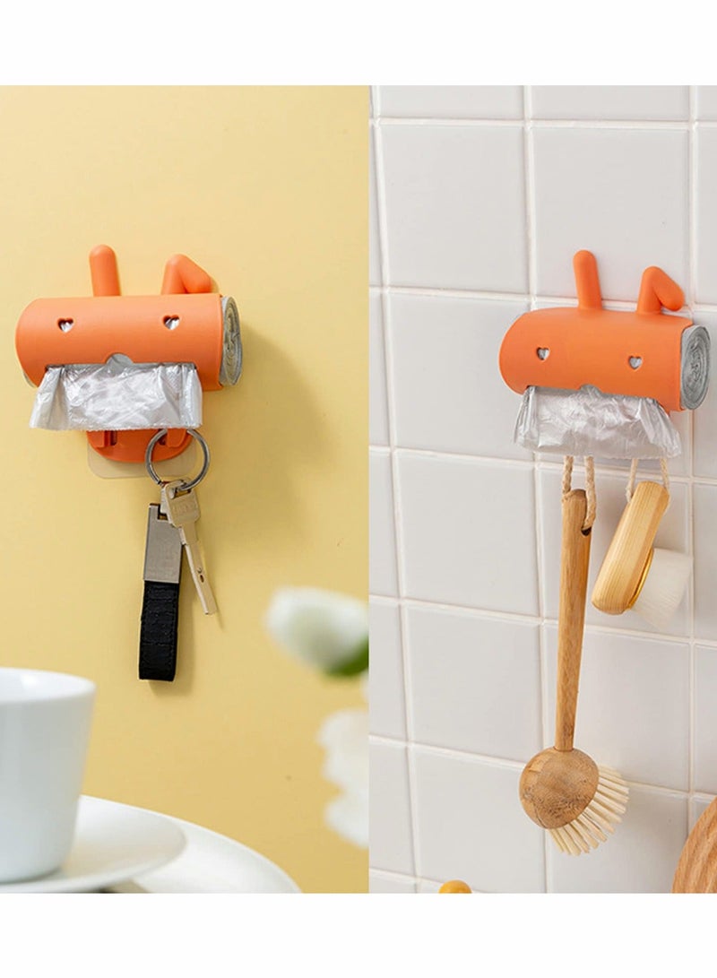 Wall Mount Garbage Bag Storage Box, Plastic Holder and Dispenser Organizer for Home Kitchen Cabinet Bathroom Living Room, Trash Rack - Image 3