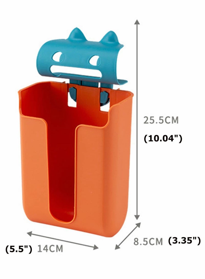 Wall Mount Garbage Bag Storage Box, Plastic Holder and Dispenser Organizer for Home Kitchen Cabinet Bathroom Living Room, Trash Rack - Image 4