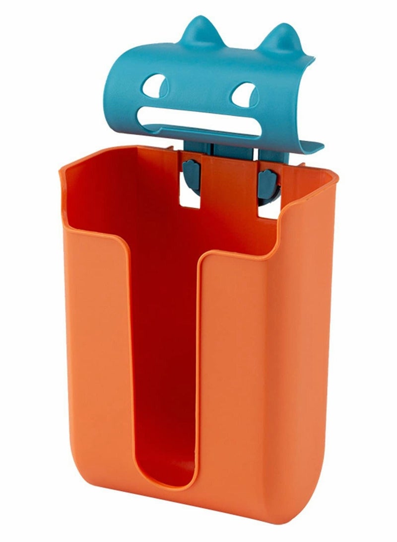 Wall Mount Garbage Bag Storage Box, Plastic Holder and Dispenser Organizer for Home Kitchen Cabinet Bathroom Living Room, Trash Rack - Image 1