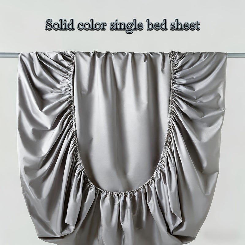1pc SD High End Cool Feeling Single Fitted Sheet Soft Breathable Sweat Proof Bed Cover Quick Drying Dormitory Size 70.87 by 78.74 Inches White - Image 2