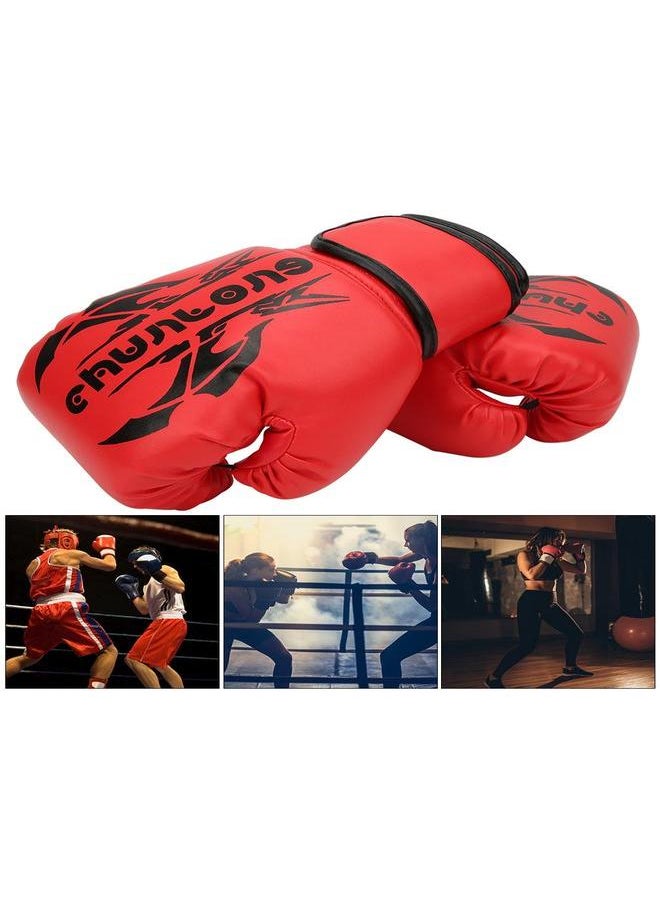 Thoraya 1 Pair Boxing Gloves Sanda Boxglove Kenpo Training Practicing Equipments for Adult Childrenred  - Image 5