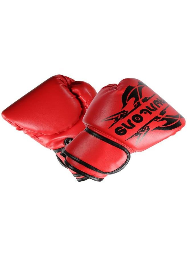 Thoraya 1 Pair Boxing Gloves Sanda Boxglove Kenpo Training Practicing Equipments for Adult Childrenred  - Image 1