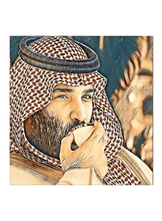 RYN Mohammad Bin Salman MDF Wall Art Painting Multicolour 30x30centimeter - Image 1