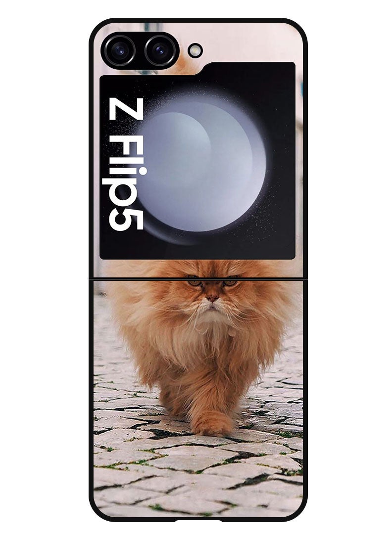 Theodor Protective Case Anti Scratch Shock Proof Bumper Cover For Samsung Galaxy Z Flip 5 Wild Cat - Image 1