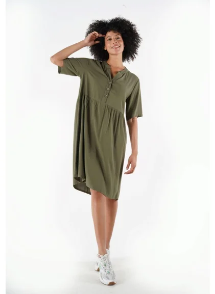 Alexander Gardi Buttoned Mandarin Collar Comfort Dress (B24-384 00)