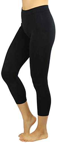 ToBeInStyle Women's Poly Blend Capri Leggings - Black - One Size Regular - Image 1