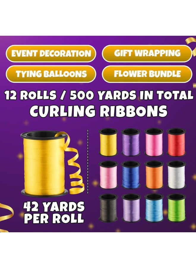Bedwina 12-Rolls Curling Ribbon for Gift Wrapping - 3/16in x 125 Feet Per Roll - Curling Balloon String Ribbon Set for Presents, Bows, DIY Arts & Crafts, Wedding, Happy Birthday Decorations, Assorted Colors - Image 3