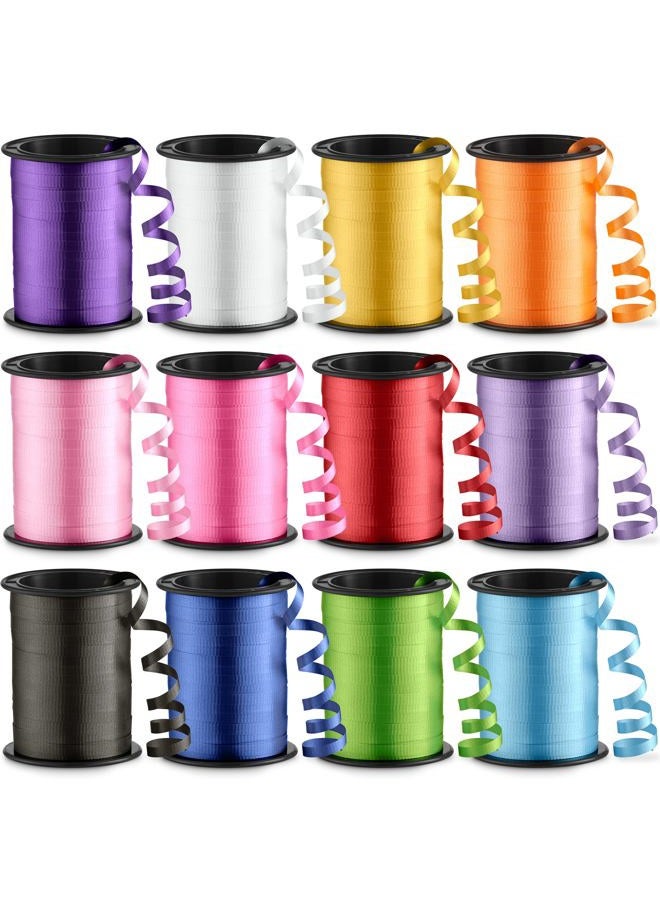 Bedwina 12-Rolls Curling Ribbon for Gift Wrapping - 3/16in x 125 Feet Per Roll - Curling Balloon String Ribbon Set for Presents, Bows, DIY Arts & Crafts, Wedding, Happy Birthday Decorations, Assorted Colors - Image 1