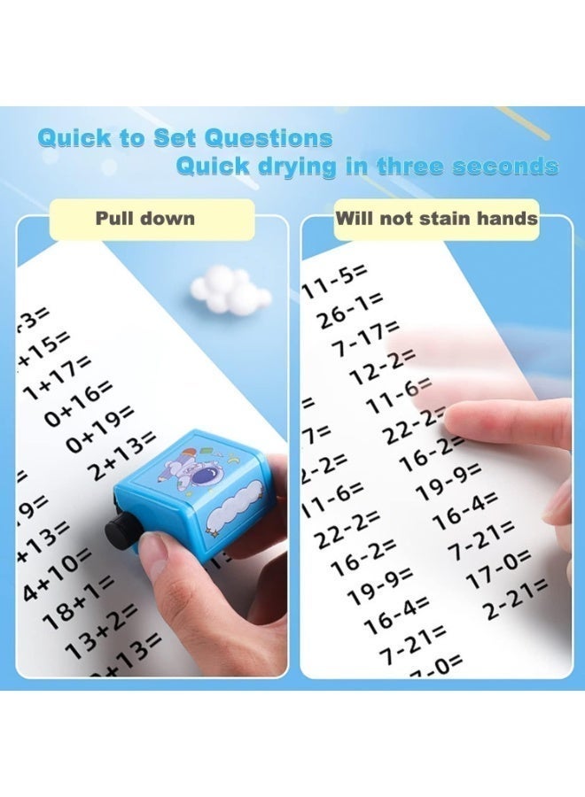 4 Pcs Math Roller Stamps for Kids, Addition and Subtraction Teaching Multiplication Division Stamps, Smart Math Practice Within 100, for Preschool Kindergarten Preschool Teaching Supplies - Image 3