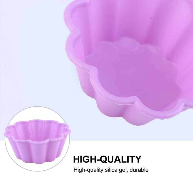 comfrt 10Pcs Silicone Baking Cup Cupcake Liners Flower Shape Mini Nonstick Cake Muffin Baking Cup Molds for Xmas Wedding Home Kitchen - Image 2