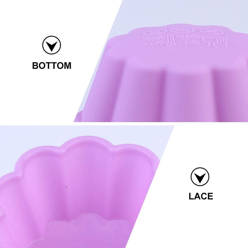 comfrt 10Pcs Silicone Baking Cup Cupcake Liners Flower Shape Mini Nonstick Cake Muffin Baking Cup Molds for Xmas Wedding Home Kitchen - Image 5