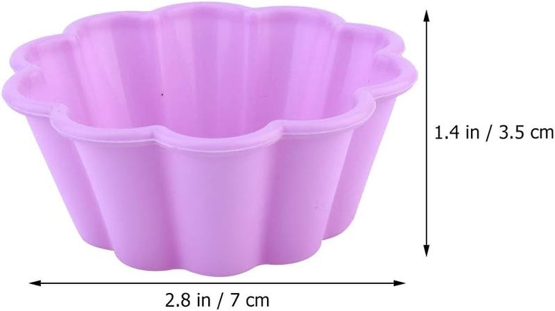 comfrt 10Pcs Silicone Baking Cup Cupcake Liners Flower Shape Mini Nonstick Cake Muffin Baking Cup Molds for Xmas Wedding Home Kitchen - Image 4