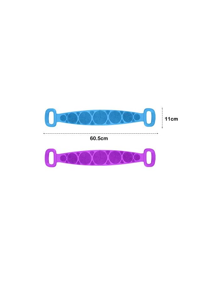 Winterworm Pack Silicone Bath Body Brush Back Scrubber Exfoliating Back Washer Scrub Soft Belt For Women Men Deep Clean Massage Skin - Image 2