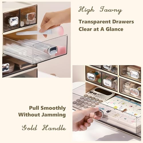 OSteed Spacious Desktop Storage Box, 1 Large Storage Drawer, Stackable Office Desk Drawer Organizer and Accessories, Printer Paper Organizer, Cream Plastic Drawers for Workspace & Home - Image 5
