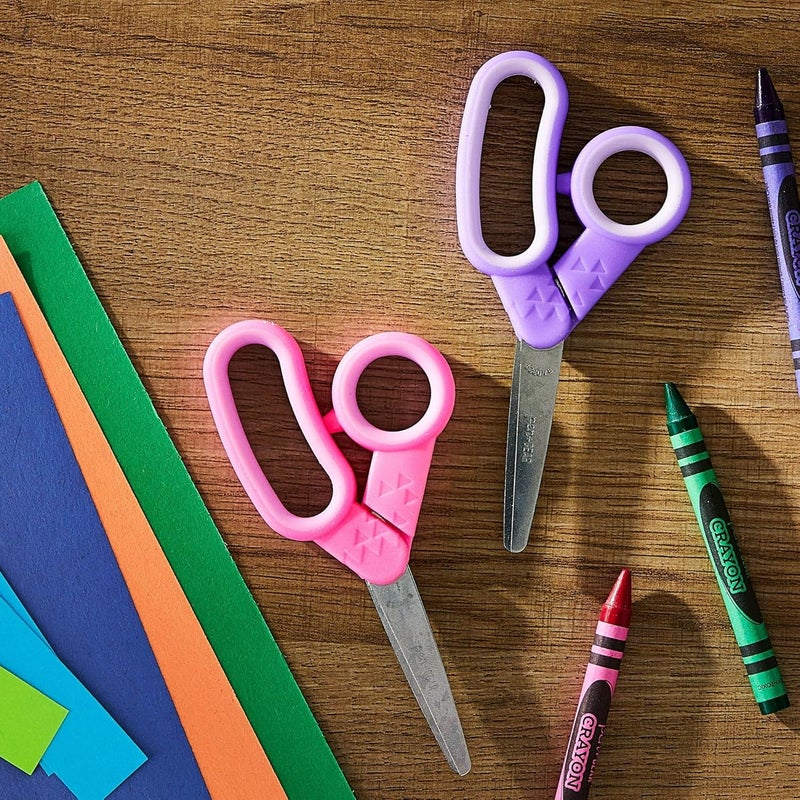 PenGear DAONEG Pen + Gear 5 inch Kids Safe Blunt Tip Scissors 2 Pack (Pink/Purple) - Image 4
