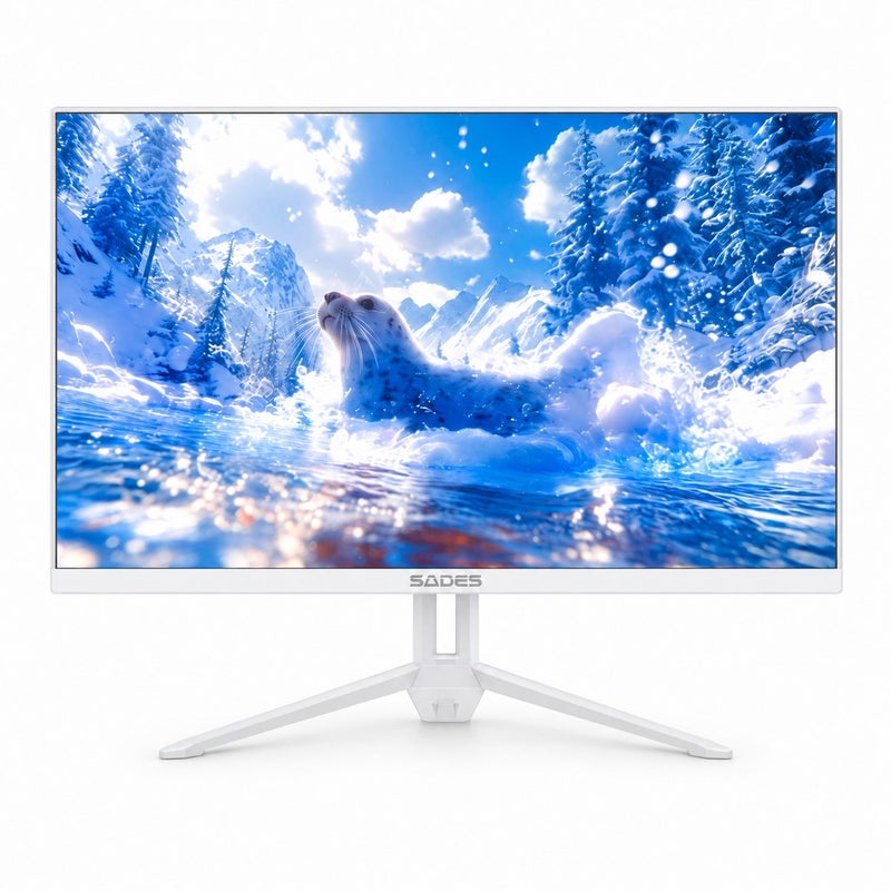 SADES SD-Seal 22-Inch FHD VA Gaming Monitor, 144Hz, 1ms MPRT, Adaptive Sync, HDR, Built-in Speakers, HDMI 2.1, DisplayPort 1.4 - White