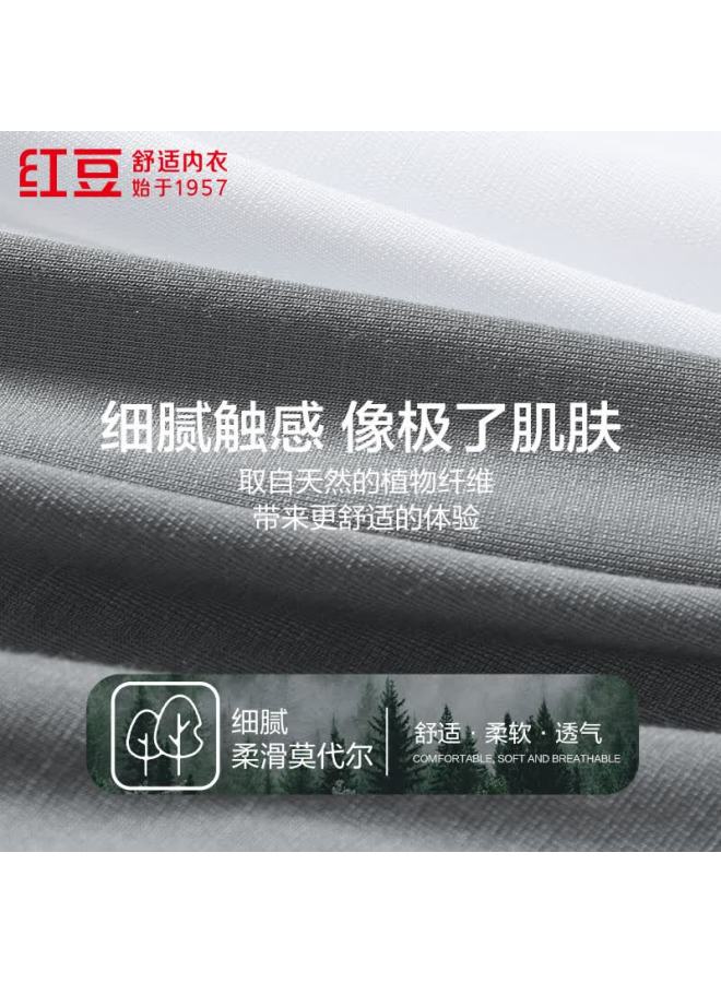 Hongdou Men's 7a Antibacterial Modal Silky Breathable Crew Neck Base Layer Sports Vest