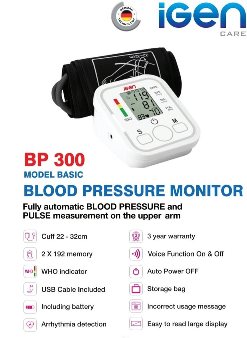 iGen Blood Pressure Monitor Fully Automatic BP 300 - Image 2