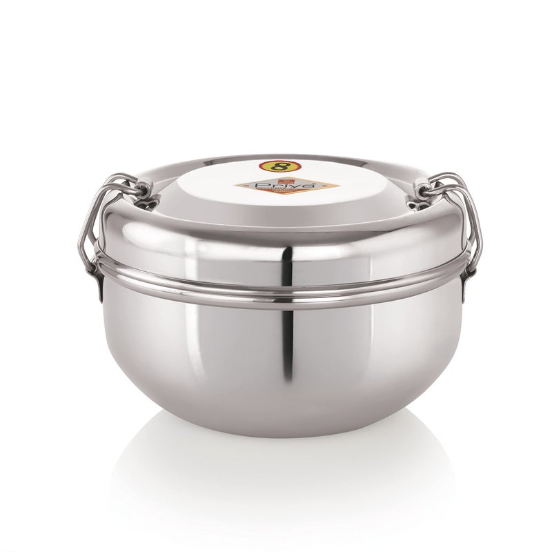 Priya Stainless Steel Food Pack Lunch Box with Steel Separator Plate & Locking Clip – 500ml Capacity | Leak-Proof, Durable Tiffin Box for Office, School, & Travel | Easy to Clean & Carry - Image 5