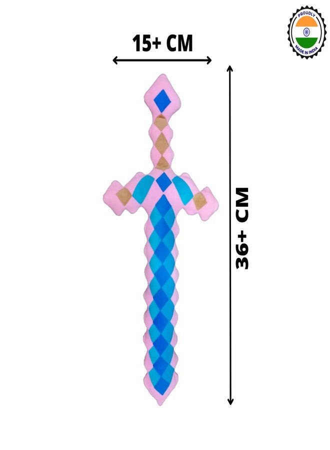 TechMax Solution سيف تيك ماكس سوليوشن - صنع بالكامل في الهند - لعبة سيف قطيفة ناعمة (36 سم، سيف وردي) - Image 2