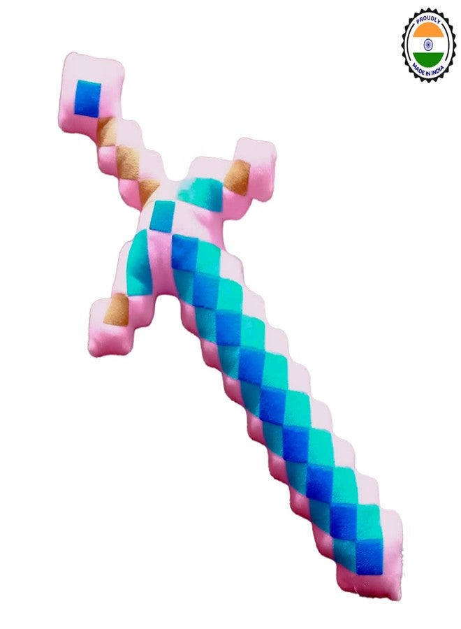 TechMax Solution سيف تيك ماكس سوليوشن - صنع بالكامل في الهند - لعبة سيف قطيفة ناعمة (36 سم، سيف وردي) - Image 3