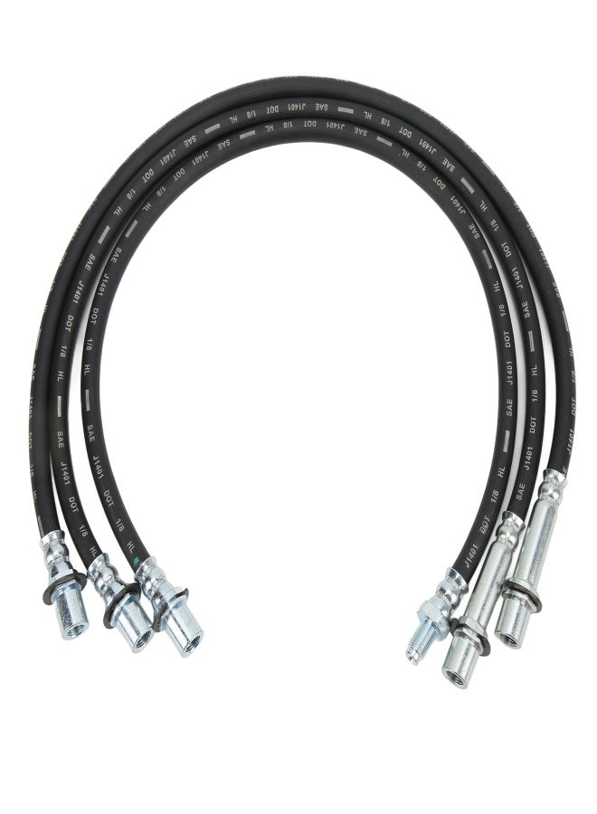 3pcs Extended Brake Line Kit Rear Front Rubber Replacement for Hilux LN106R LN46 RN46 YN65R - Image 1