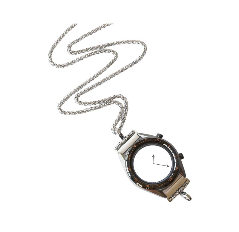 AgeratumWind Wheat Stainless Steel Chain Necklace Pendant for All 22mm Watch, Compatible with Samsung Galaxy Watch 3 45mm/46mm/Gear S3 Frontier/Classic/Huawei Watch GT2 Pro/GT 2e/GT GT2 46mm/Ticwatch Pro 3 - Image 1